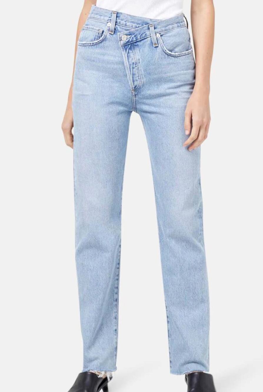 NWT AGOLDE Criss Cross Straight Jeans Dimension Women's 33